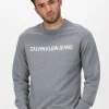 Calvin Klein Chandail Core Institutional L En Gris des prix incroyables 19