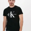 Calvin Klein T-shirt Iconic Monogram Ss Slim Tee En Noir solde en ligne 19