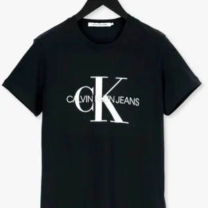 Calvin Klein T-shirt Iconic Monogram Ss Slim Tee En Noir solde en ligne 13