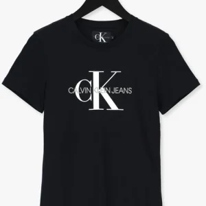 mode Calvin Klein T-shirt Core Monogram Logo Regular Fit En Noir 13
