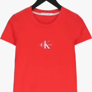 Calvin Klein T-shirt Monogram Slim Tee En Rouge REMISE 13