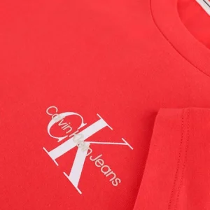 Calvin Klein T-shirt Monogram Slim Tee En Rouge REMISE 15