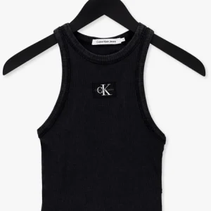 Calvin Klein Haut Acid Wash Rib Tank Top En Noir pas cher en ligne 13