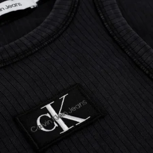 Calvin Klein Haut Acid Wash Rib Tank Top En Noir pas cher en ligne 15