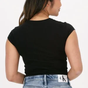 Nouvelle tendance Calvin Klein T-shirt Stacked Logo Tight Tee En Noir 9
