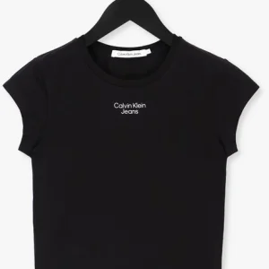Nouvelle tendance Calvin Klein T-shirt Stacked Logo Tight Tee En Noir 13