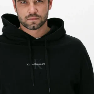 prix de gros Calvin Klein Chandail Monogram Logo Hoodie En Noir 11