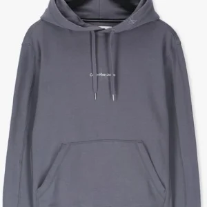 magasin solde Calvin Klein Chandail Monogram Logo Hoodie En Gris 13