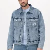 Retour Facile et Gratuit Calvin Klein Veste En Jean Regular Denim Jacket Bleu Clair 19