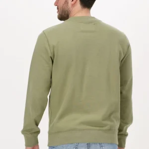 Calvin Klein Chandail Blocking Institutional Crew Neck En Vert magasin solde 9