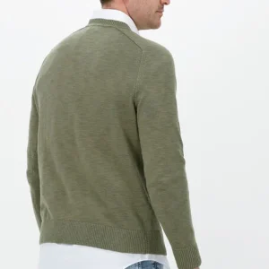 Calvin Klein Pull Slub Texture Sweater En Vert fashioniable 9