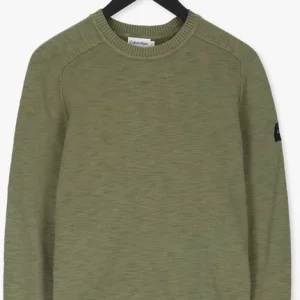 Calvin Klein Pull Slub Texture Sweater En Vert fashioniable 13