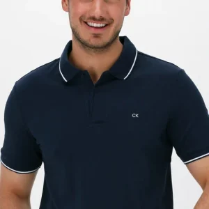 Calvin Klein Polo Stretch Pique Tipping Slim Polo Bleu Foncé offre spéciale 11