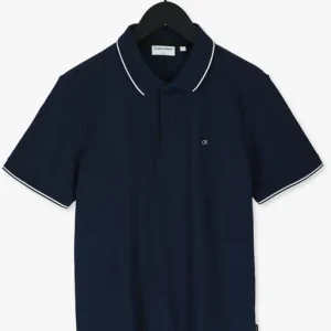 Calvin Klein Polo Stretch Pique Tipping Slim Polo Bleu Foncé offre spéciale 13