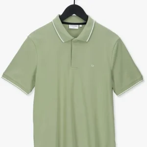 Calvin Klein Polo Stretch Pique Tipping Slim Polo En Vert boutique 13
