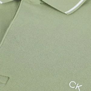 Calvin Klein Polo Stretch Pique Tipping Slim Polo En Vert boutique 15