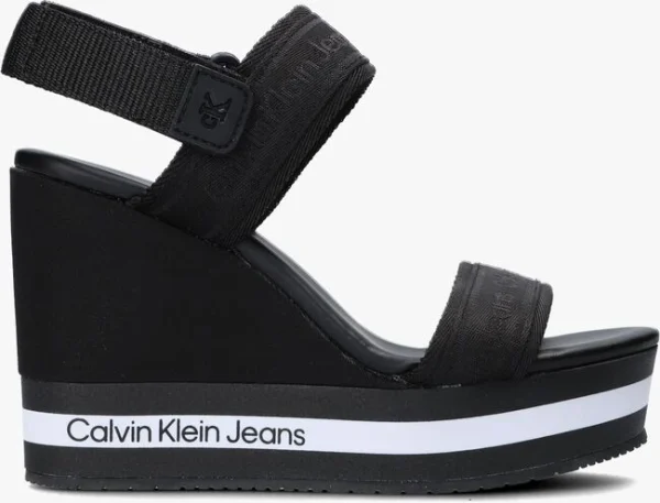 Calvin Klein Wedge Sandal Sling Sandales En Noir se précipiter pour acheter 1