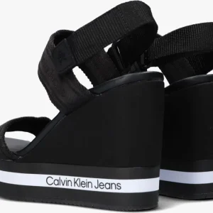 Calvin Klein Wedge Sandal Sling Sandales En Noir se précipiter pour acheter 12