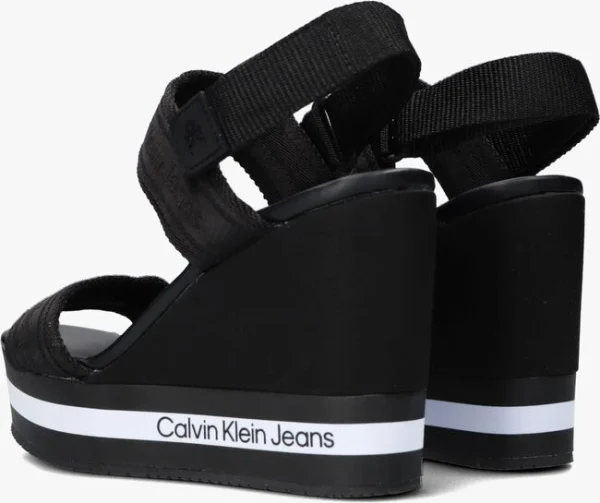 Calvin Klein Wedge Sandal Sling Sandales En Noir se précipiter pour acheter 4