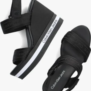 Calvin Klein Wedge Sandal Sling Sandales En Noir se précipiter pour acheter 16