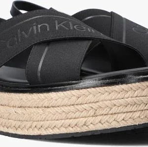 Paiement sécurisé Calvin Klein Flatform Wedge Sandal He Sandales En Noir 9