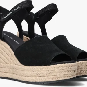 Calvin Klein Wedge Sandal Ankle Clip Sandales En Noir Top ventes 9