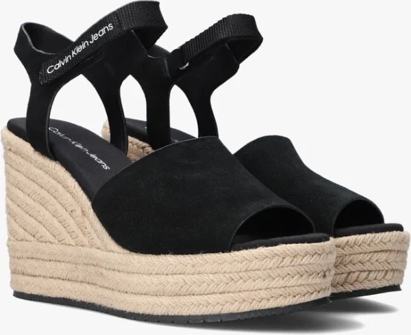 Calvin Klein Wedge Sandal Ankle Clip Sandales En Noir Top ventes 3