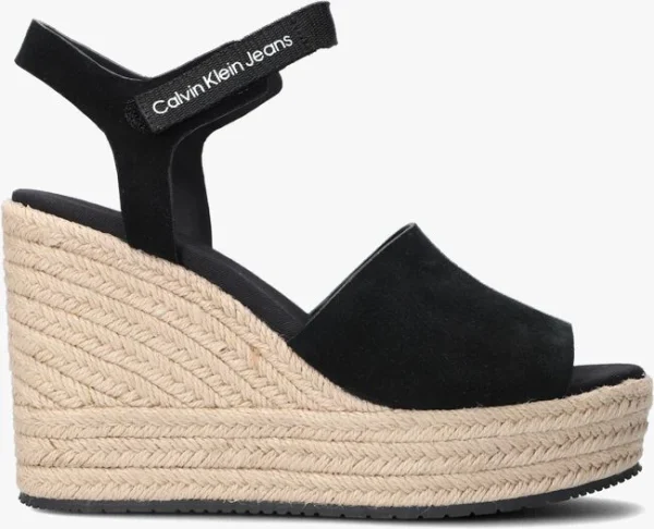 Calvin Klein Wedge Sandal Ankle Clip Sandales En Noir Top ventes 1