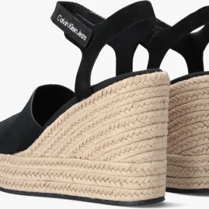 Calvin Klein Wedge Sandal Ankle Clip Sandales En Noir Top ventes 11