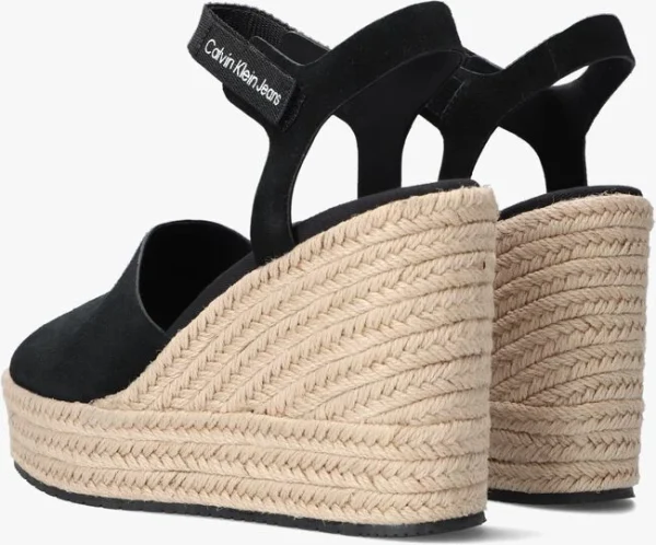 Calvin Klein Wedge Sandal Ankle Clip Sandales En Noir Top ventes 4