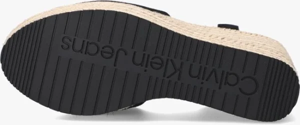 Calvin Klein Wedge Sandal Ankle Clip Sandales En Noir Top ventes 5