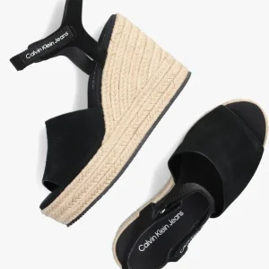 Calvin Klein Wedge Sandal Ankle Clip Sandales En Noir Top ventes 15