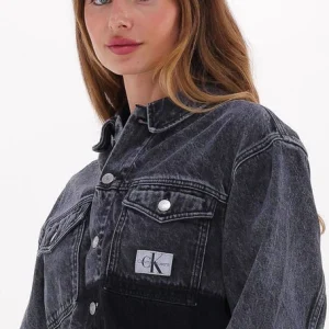 Calvin Klein Veste En Jean Cropped Oversized Denim Jacket En Noir magasin 11