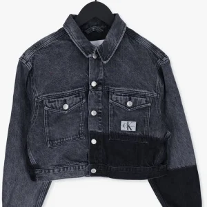 Calvin Klein Veste En Jean Cropped Oversized Denim Jacket En Noir magasin 13