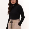 Calvin Klein Haut Stacked Logo Ls Roll Neck En Noir fashioniable 17
