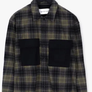 prix abordable Calvin Klein Surchemise Contrast Pocket Check Overshirt En Vert 13