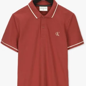 Calvin Klein Polo Tipping Slim Polo En Rouge à prix réduits 13