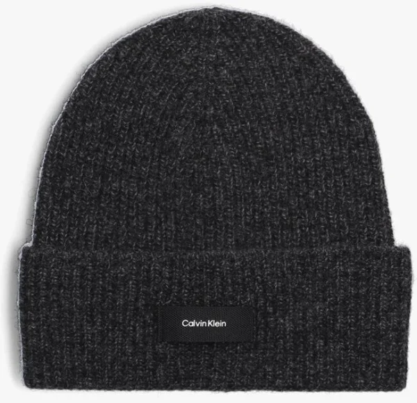 Calvin Klein Daddy Wool Rib Beaniet Bonnet En Noir Couleurs variées 1
