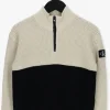 vente en ligne Calvin Klein Pull Clr Block Zip Up Sweater En Beige 13