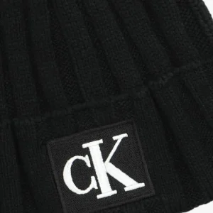Top ventes Calvin Klein Monogram Rib Beanie Bonnet En Noir 9