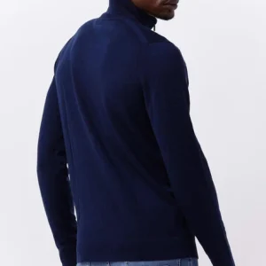 Calvin Klein Pull Superior Wool Quarter Zip Bleu Foncé Meilleur Prix Garanti 9
