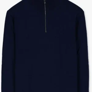 Calvin Klein Pull Superior Wool Quarter Zip Bleu Foncé Meilleur Prix Garanti 13