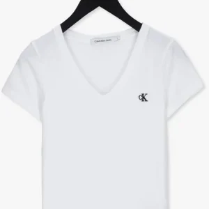 beauté Calvin Klein T-shirt Ck Embroidery Stretch En Blanc 13