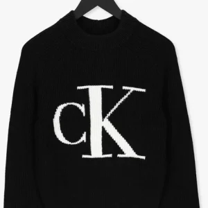 Calvin Klein Pull Blown Up Ck High Neck Sweater En Noir Retour gratuit en magasin. 13