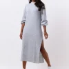 achetez pas cher Calvin Klein Robe Midi Fluffy Yarn Sweater Dress En Gris 19