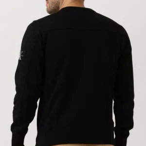 Calvin Klein Chandail Monogram Sleeve Badge Cn En Noir Meilleur Prix 9