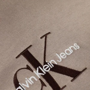 Calvin Klein Pull Monologo Hoodie En Taupe ﻿soldes 15