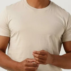 Calvin Klein T-shirt Badge Turn Up Sleeve En Beige magasin france 11