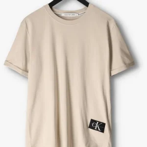 Calvin Klein T-shirt Badge Turn Up Sleeve En Beige magasin france 13