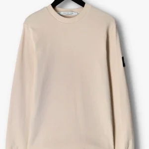 achat pas cher Calvin Klein Chandail Monologo Badge Waffle Ls Tee En Beige 13